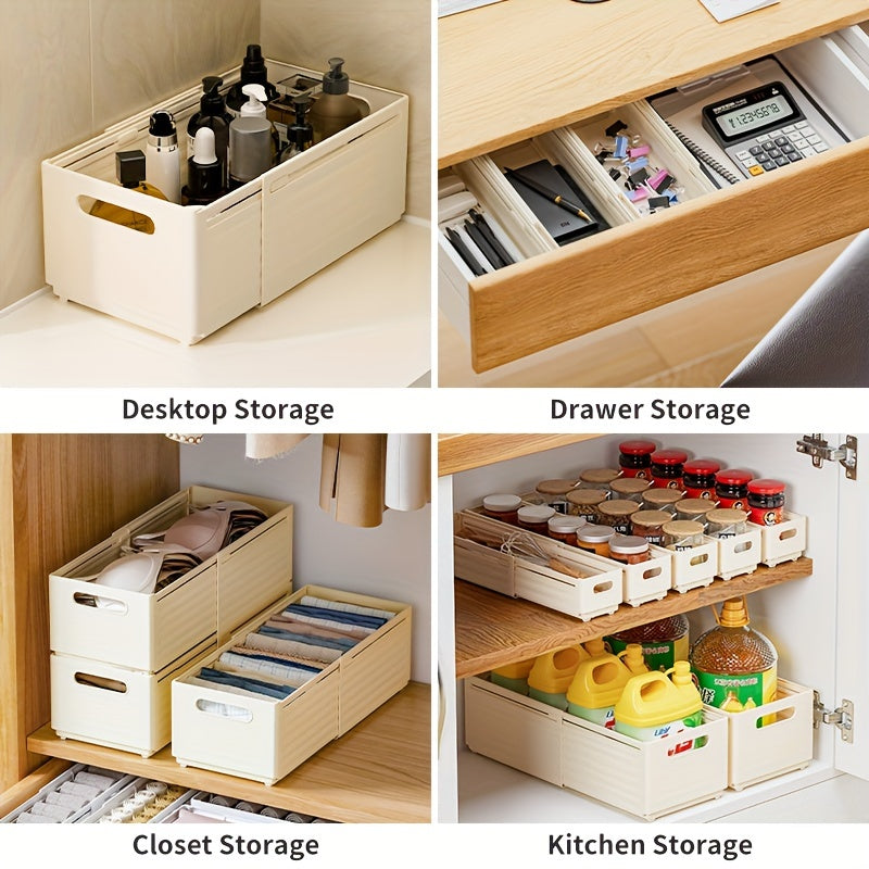 Caja de almacenamiento de ropa expandible con recipiente de plástico retráctil para cocina, dormitorio, baño y oficina