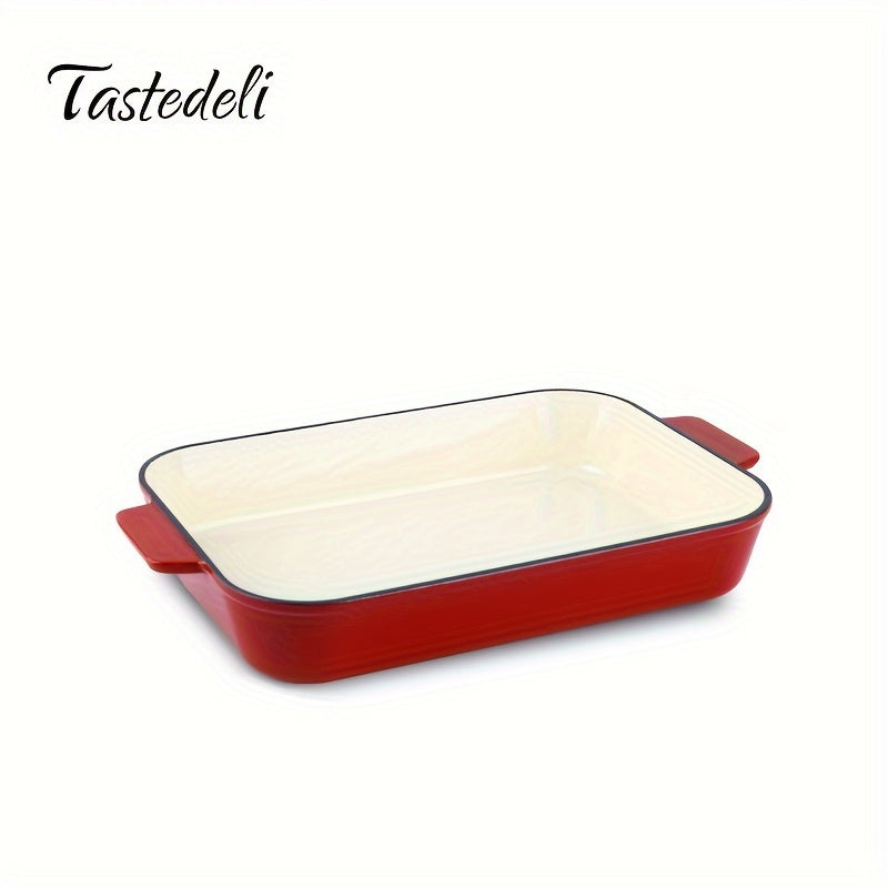 Enameled Cast Iron Lasagna Pan 33x23cm for Baking Roasting Serving