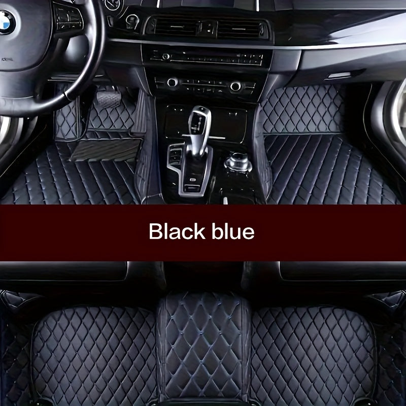 Car Floor Mats Leather Full Set for Electric Car Interior Foot Pads