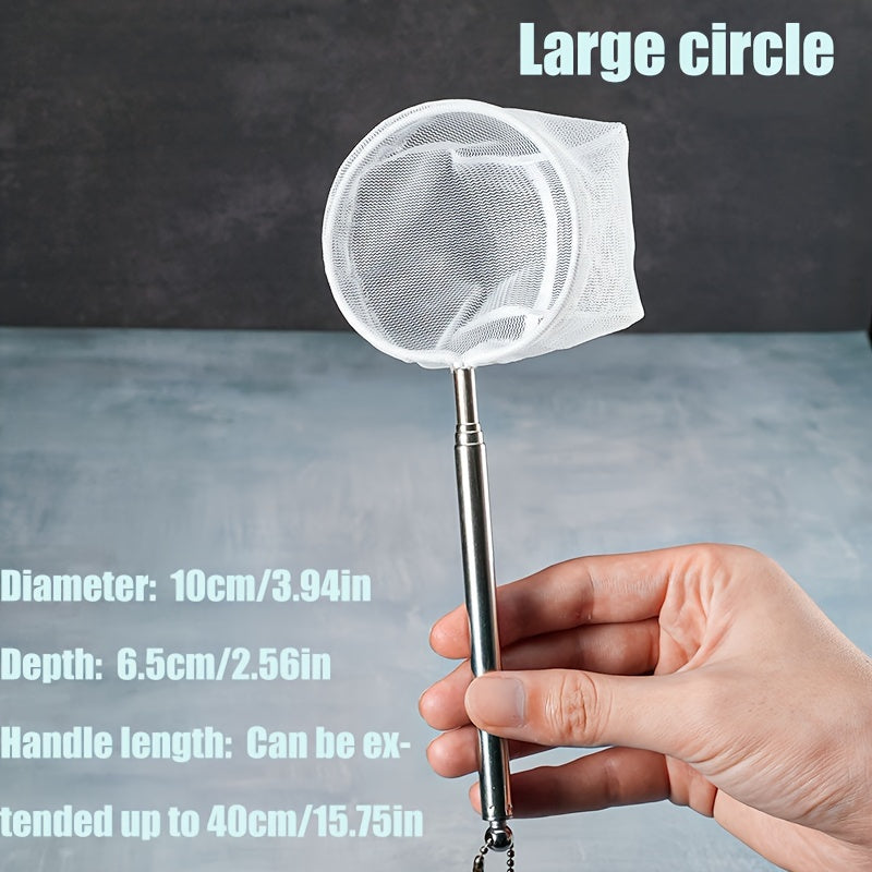 Stainless Steel Aquarium Fish Net with Extendable Handle for Catching and Handling
