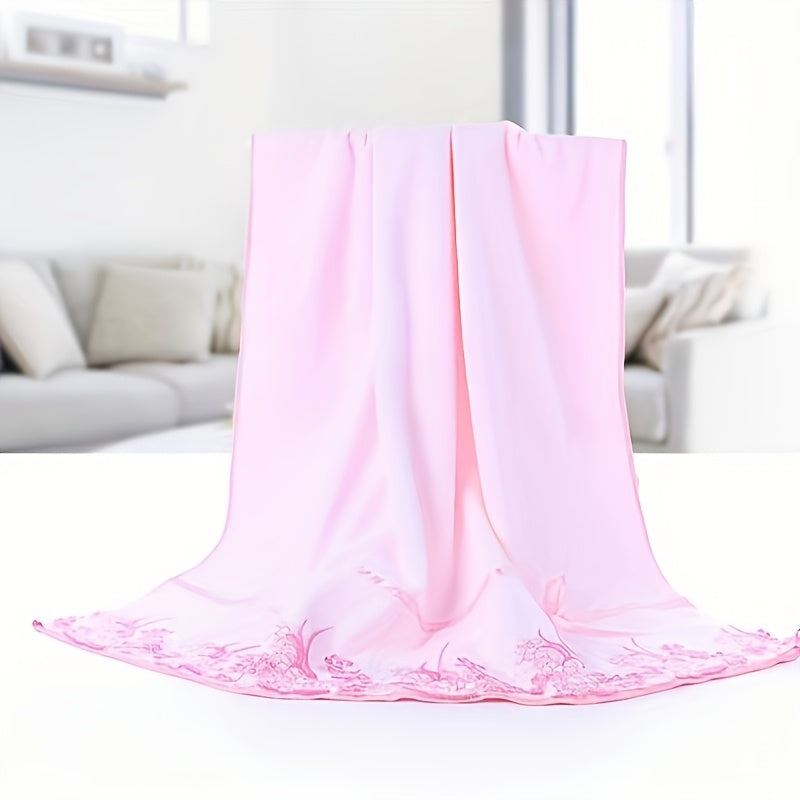 ZZBZZ Luks Mikrofiber Dantelli Sochiq - Uy hammomining zaruriy buyumlari uchun juda yumshoq, teriga do'st qo'l va hammom sochiqi, nozik qulflangan chet bilan.