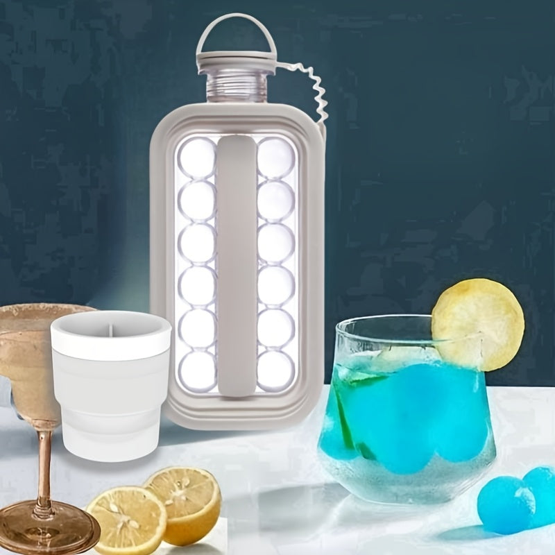 Unisex Folding Ice Maker and Water Bottle Set for Cocktails and Barbecue