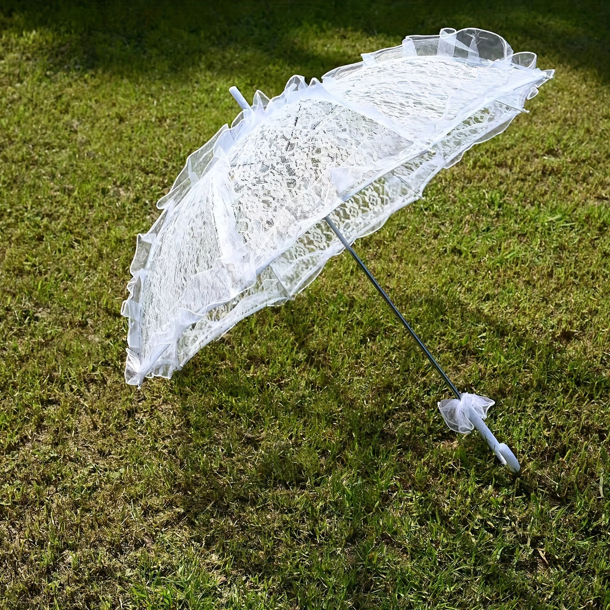 White Lace Parasol for Weddings and Bridal Photoshoot
