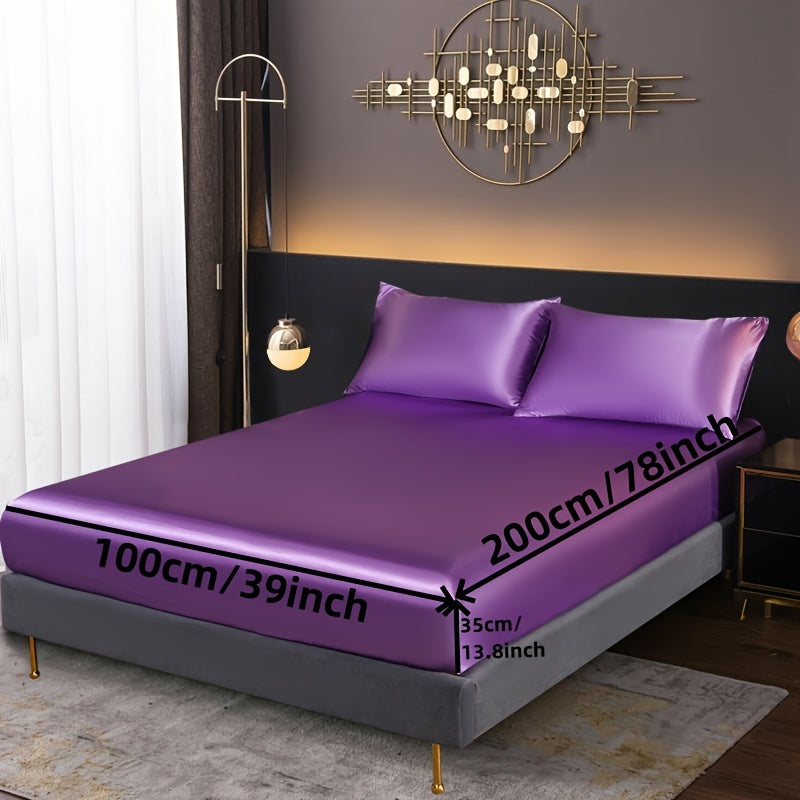 3-Piece Fitted Sheet Set with Pillowcases Polyester Bedding Soft Skin-Friendly