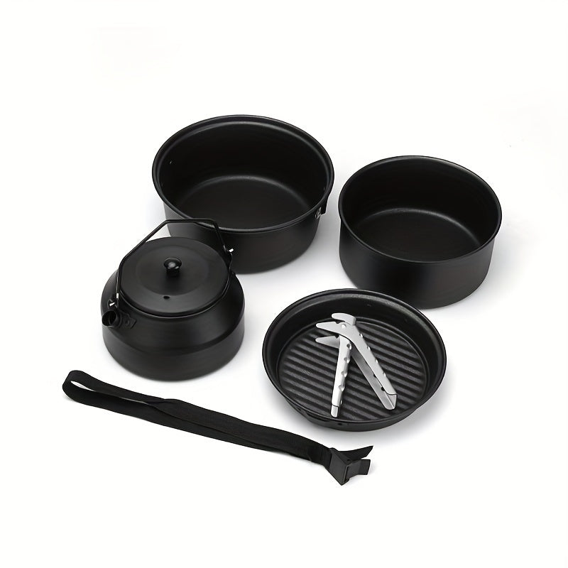 Durable Aluminum Cookware Set Non-Stick Frying Pan Kettle Camping Outdoor