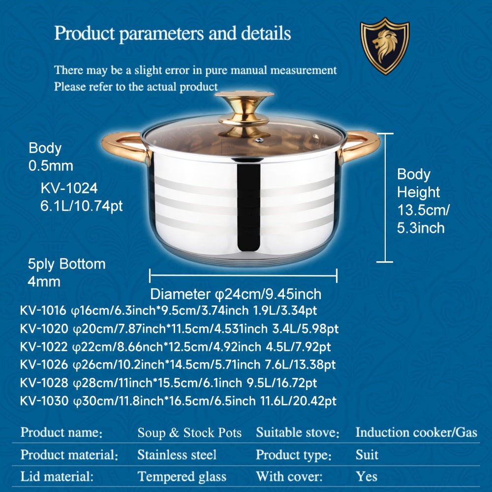 Stainless Steel Small Soup Pot with Double Handles for Stews Noodles Porridge