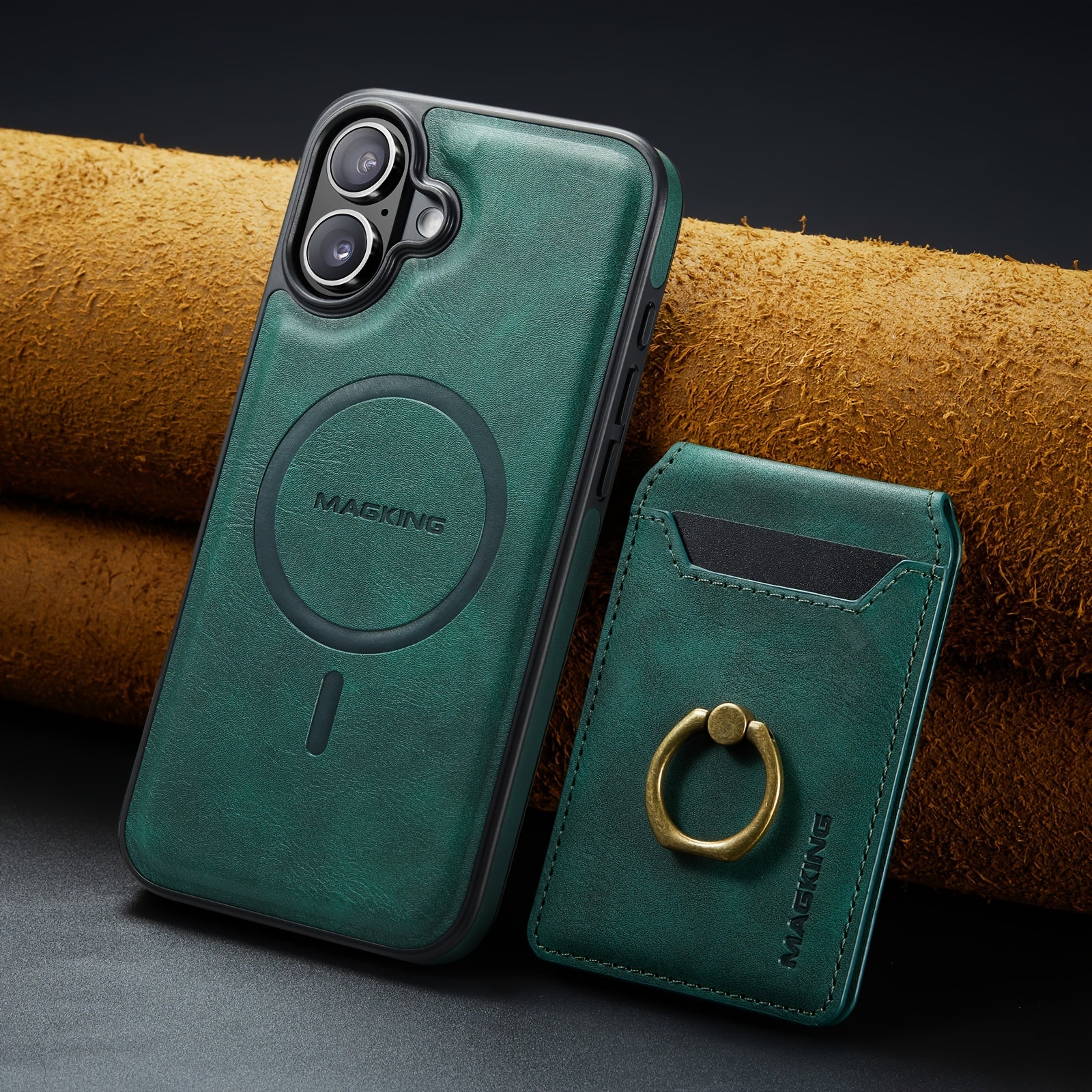 Detachable Faux Leather Phone Case with Magnetic Card Slots Kickstand RFID Blocking for iPhone 12-16 Pro Max Plus