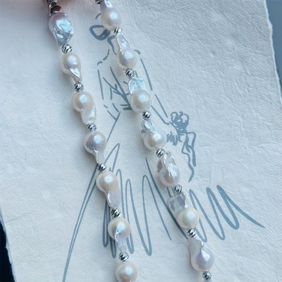 Handmade Freshwater Baroque Pearl Necklace for Weddings and Special Occasions 14-18mm Natural Pearls