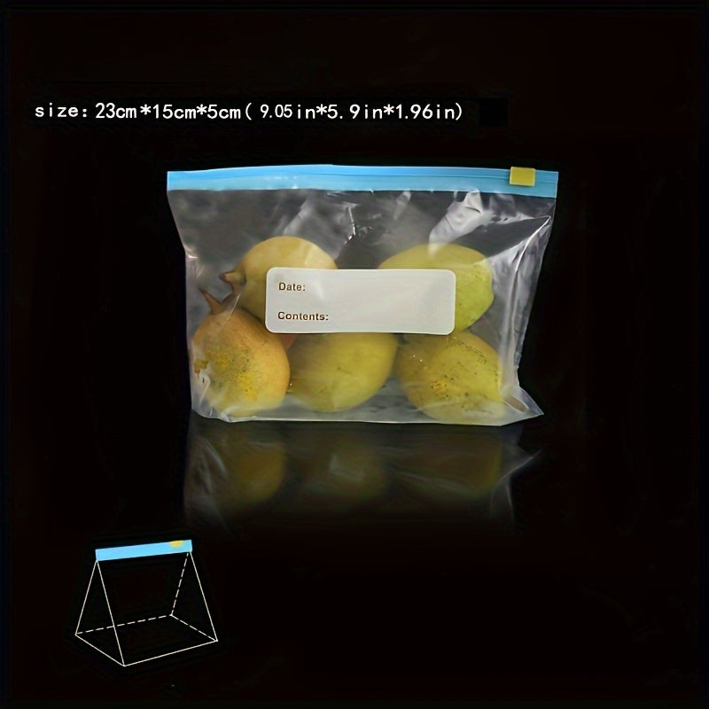 10pcs Reusable Food Storage Bags with Sliding Lock Transparent Moisture-Proof Dust-Proof Organizer