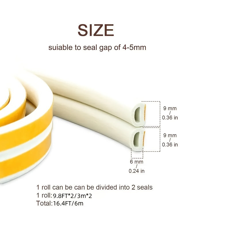 Self-Adhesive Foam Weather Stripping for Doors and Windows 5.97 Meters