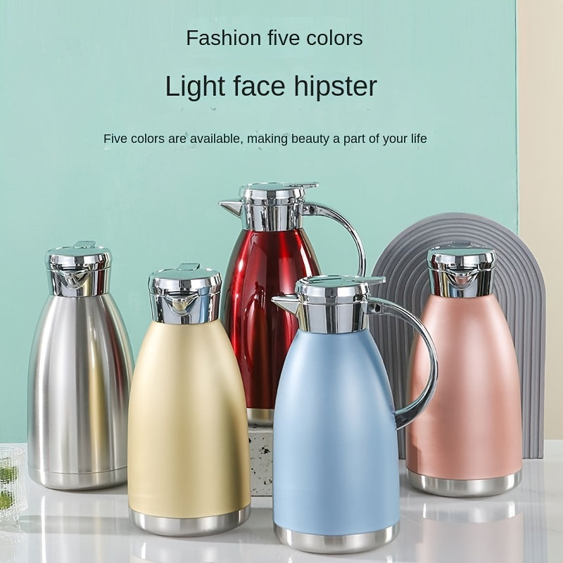 Blue 1.8L Stainless Steel Vacuum Insulated Kettle with Black Lid for Hot Cold Drinks