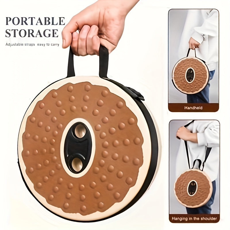 Portable Folding Stool with PU Cushion, 12-Level Adjustable, 226.8KG Capacity for Outdoor Activities