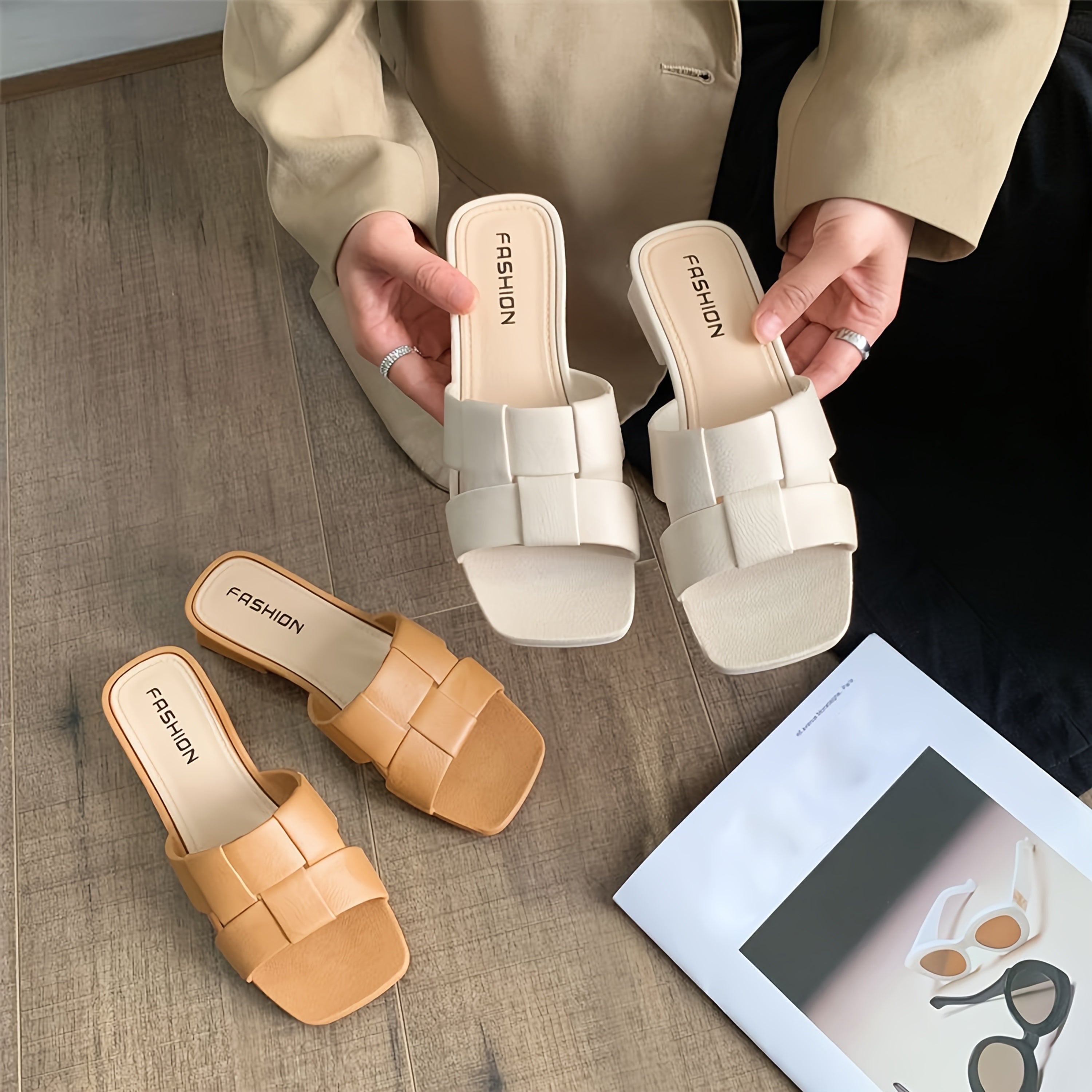 Women's Summer Slip-On Sandals Lightweight EVA Open-Toe Beach Shoes