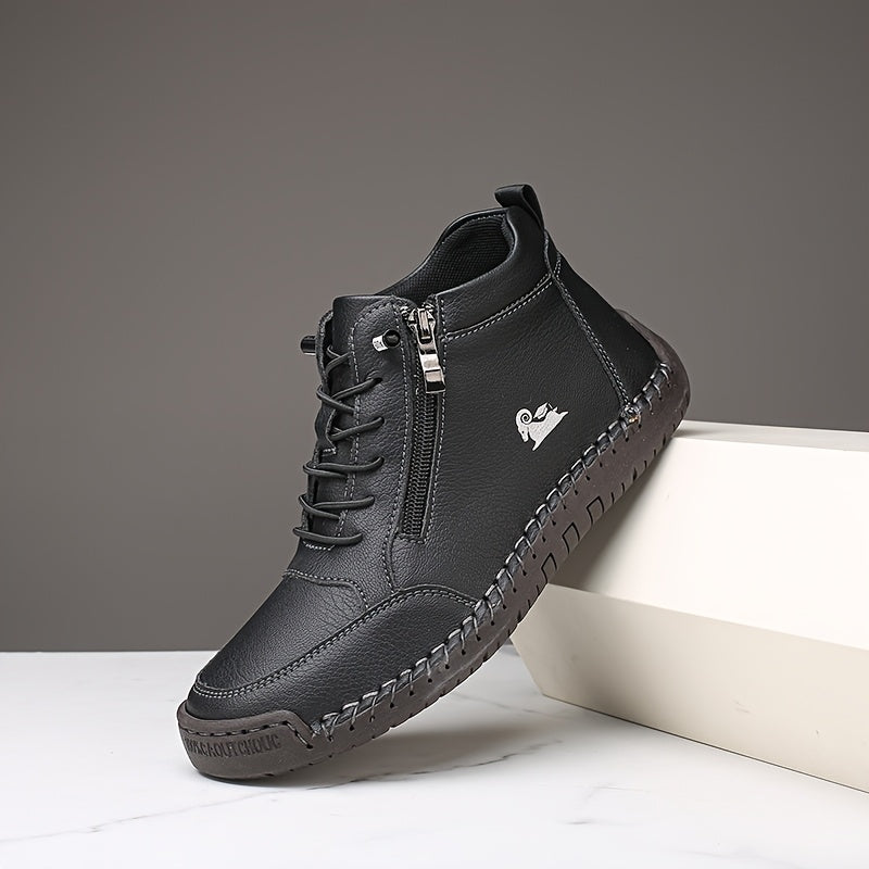 Women's Light Blue Casual Ankle Boots with Zipper and Non-Slip Sole