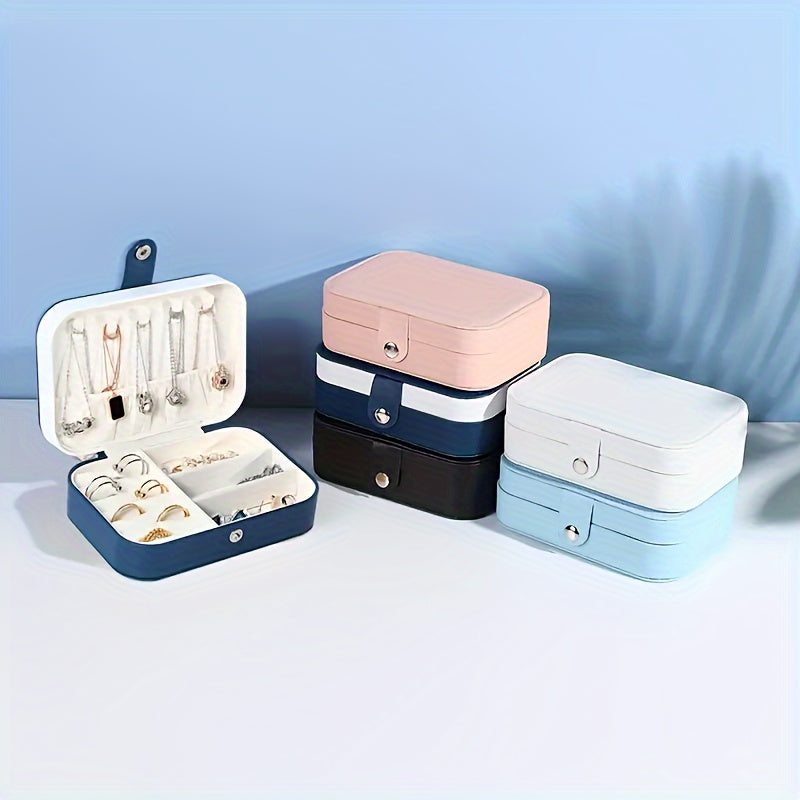 Caja organizadora de joyas de viaje con divisores removibles para anillos, pendientes y pulseras de plástico