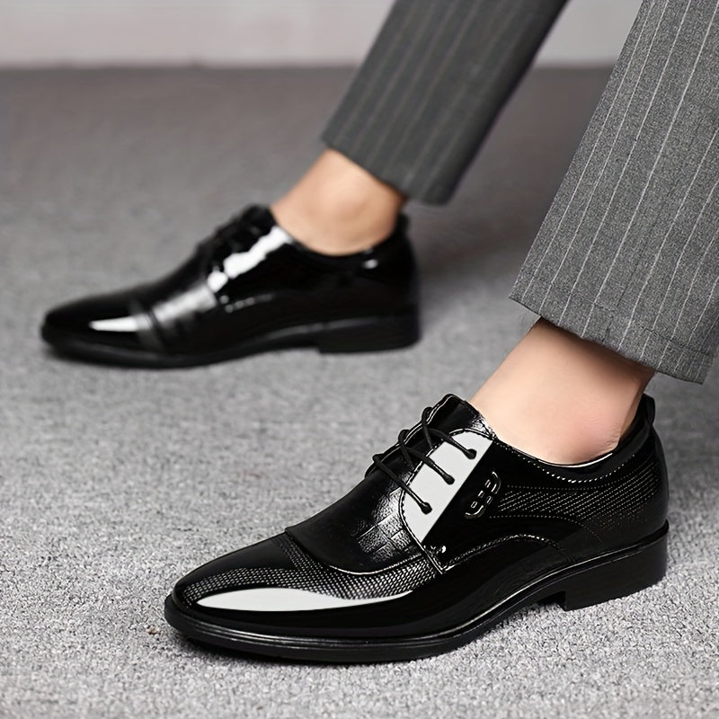 Men's Derby Shoes Leather Non-Slip Dress Shoes for Wedding Business
