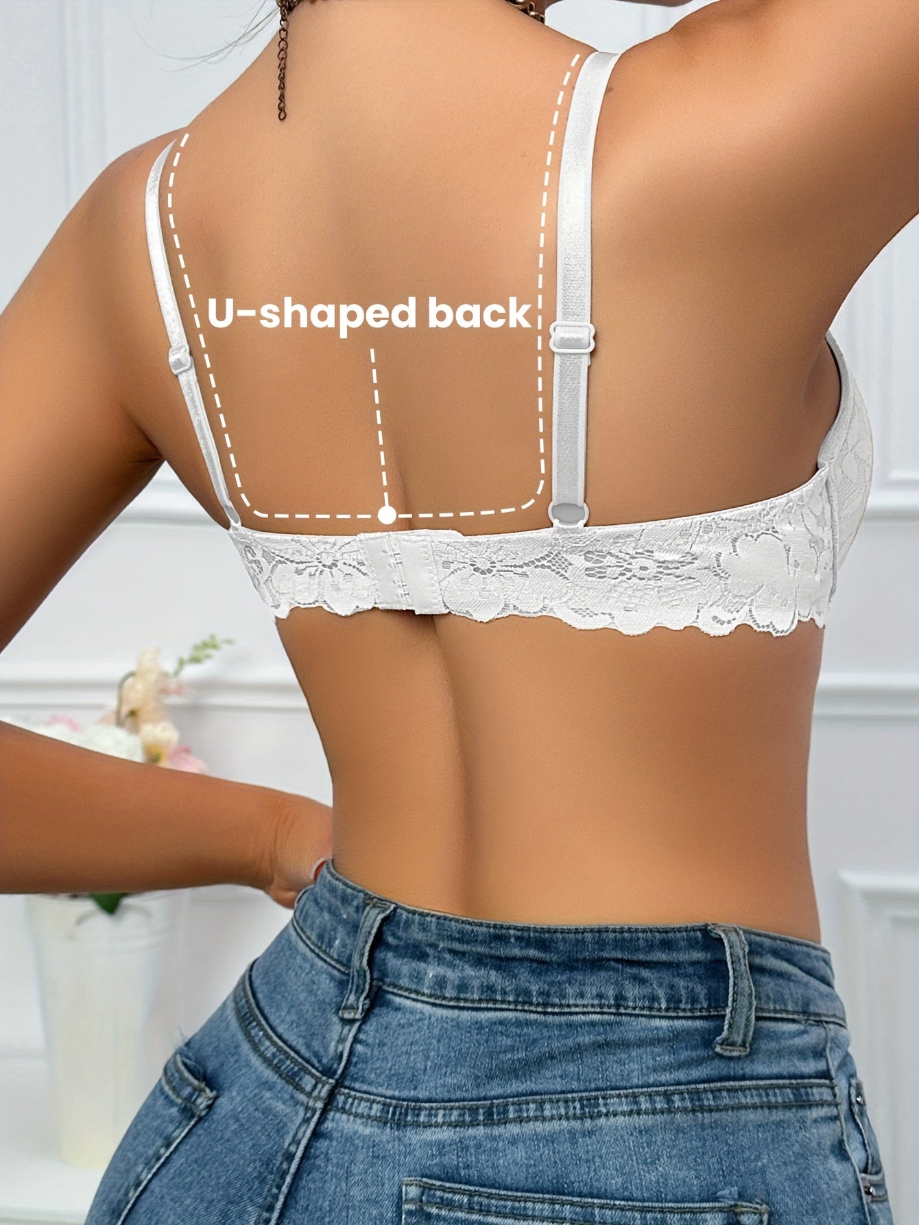 Lace Push-Up Bra Underwire Support Non-Removable Pads Nylon Elastane Hand Wash