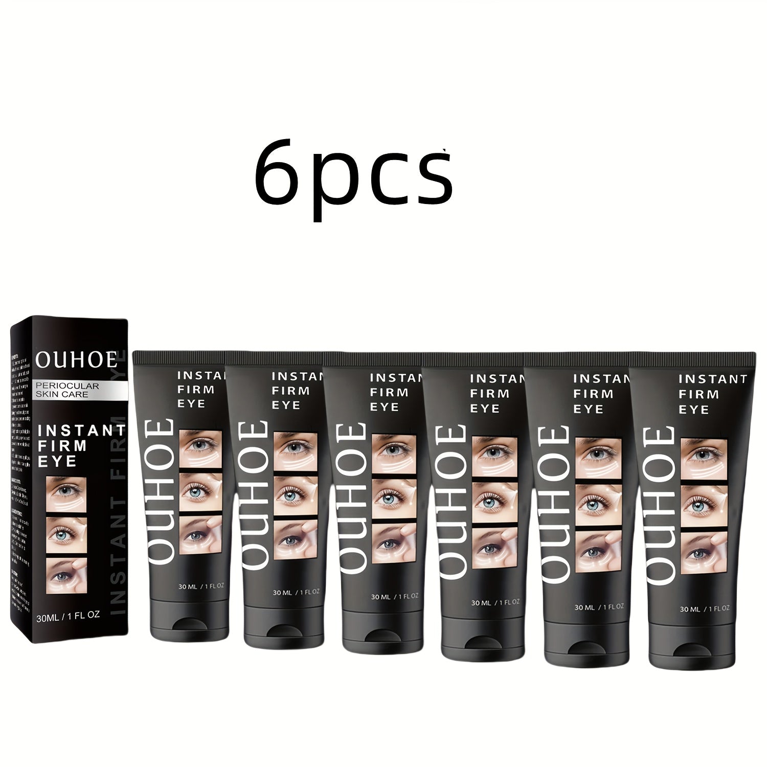 OUHOE Instant Eye Tightener Cream barcha teri turlari uchun. Niacinamide va Gialuron kislotasi bilan mustahkamlovchi va namlantiruvchi. Hidi yo'q, ko'z konturini va namlik darajasini oshiradi, kundalik foydalanish uchun.