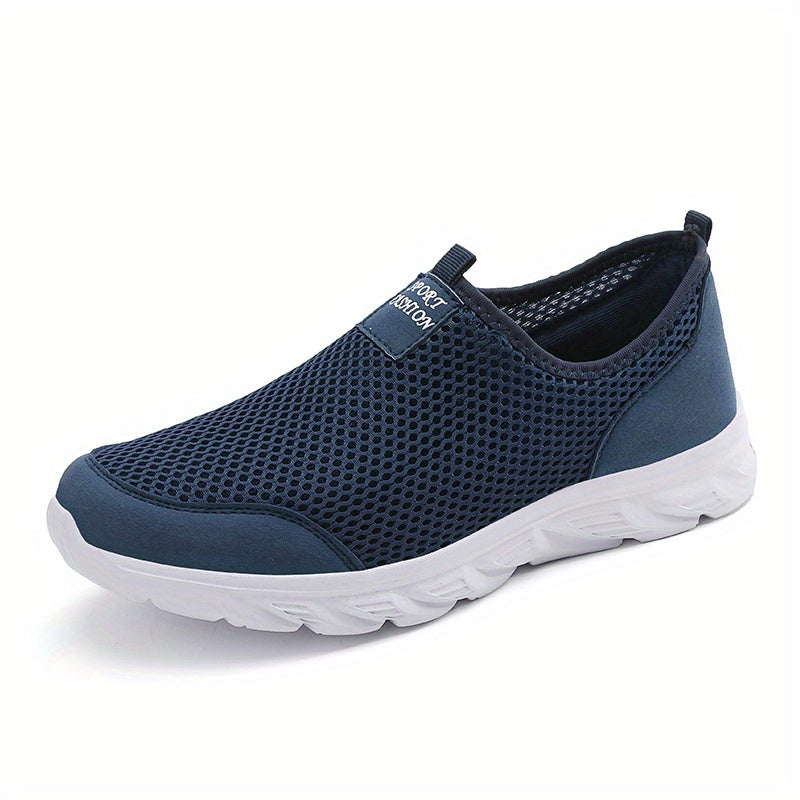 Zapatillas slip-on de malla para hombre, ligeras, transpirables, casuales y deportivas