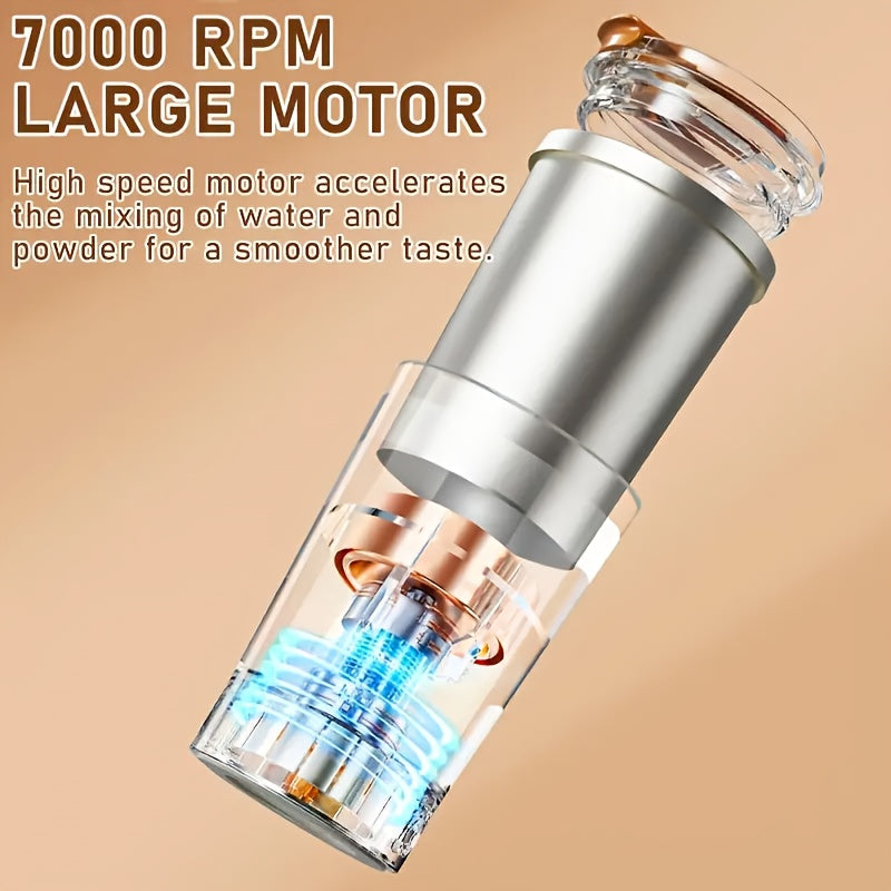 Taza auto-mezcladora de acero inoxidable de 13.5oz recargable con tapa
