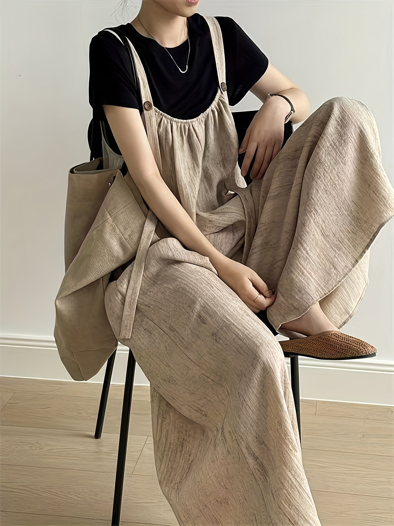 Women's Relaxed Salt System Wide-Leg Jumpsuit Summer Sleeveless