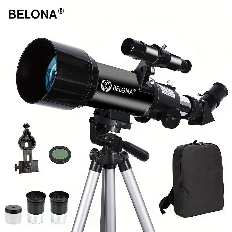 Adults' 70mm Aperture 400mm AZ Refractor Telescope for Astronomy and Stargazing with Smartphone Adapter