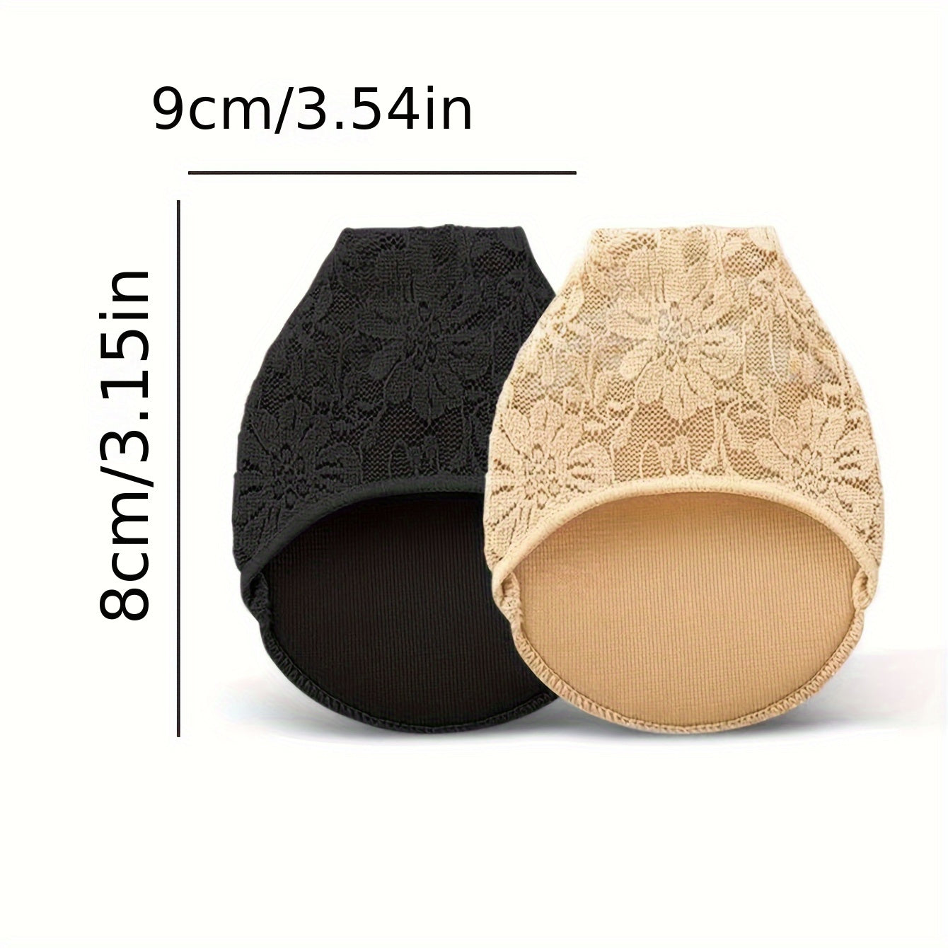 Women's Lace Forefoot Socks for Heels and Sports Shoes Thick Soft Toe Pads