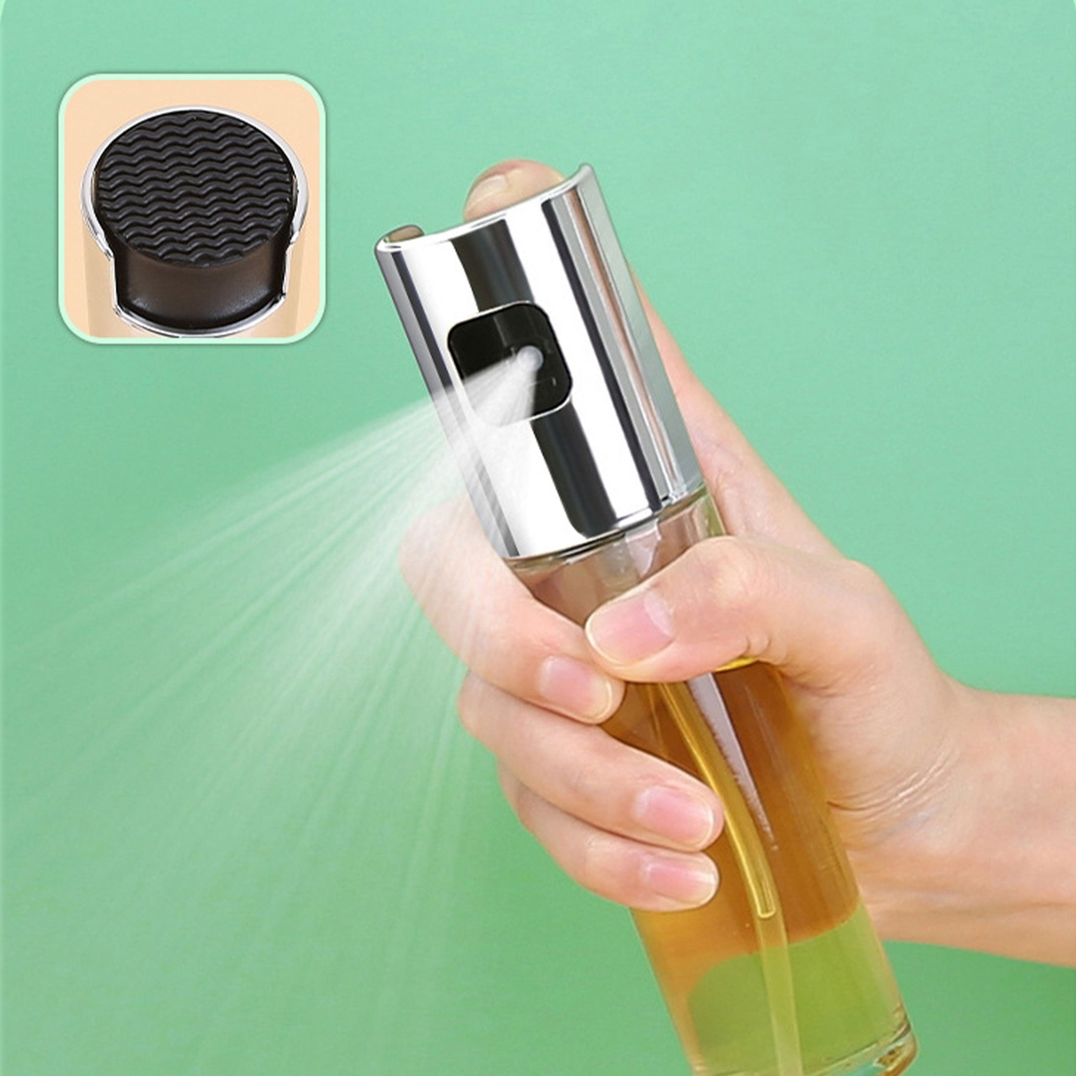 Glass Oil Spray Can for Kitchen Use, Fine Press Spray, Suitable for Sauces and Spices
