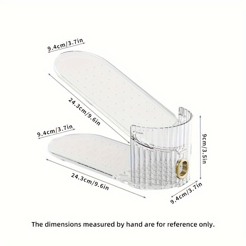 10-Pack Foldable Shoe Racks with Adjustable Shelves Double-Deck Plastic Shoe Storage Organizer for Living Room