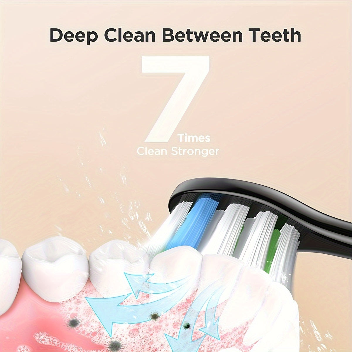 Ko‘p boshli quvvatlanadigan qora va oq elektr tish cho‘tkasi to‘plami