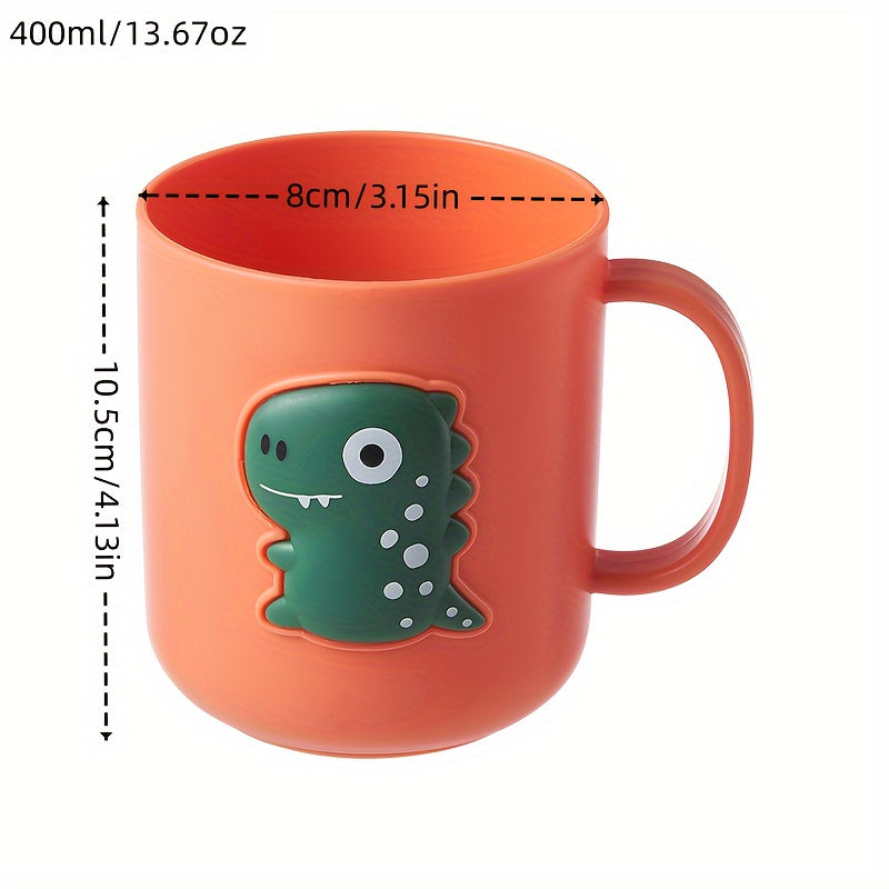 Dinosaur Cartoon Toothbrush Cup Made of Durable Plastic for Kids Bathroom
