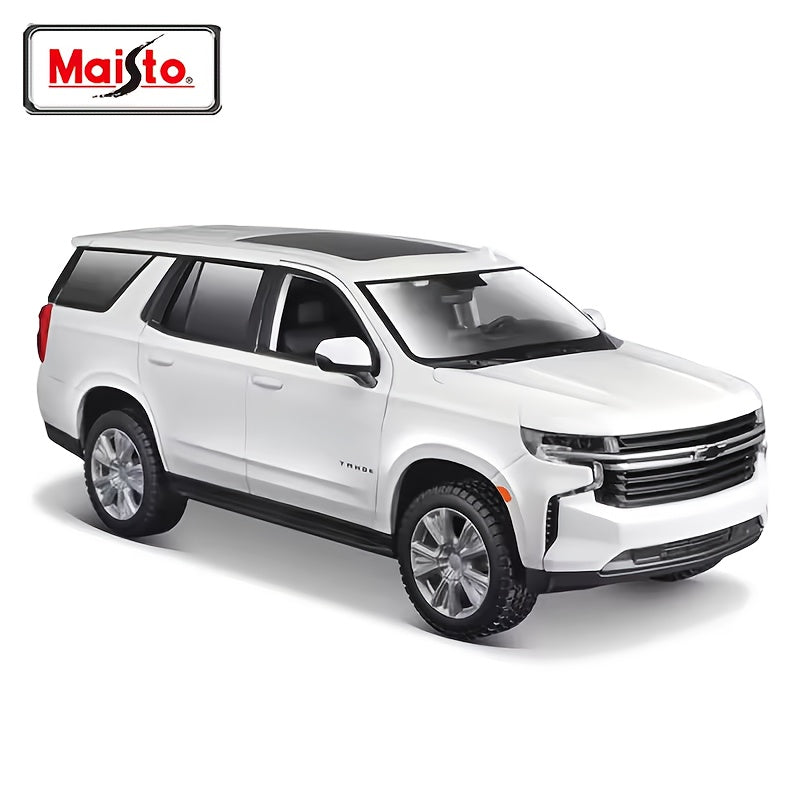 Coche de hojalata para niños a escala 1:26, modelo SUV, blanco y rojo, resistente a la intemperie