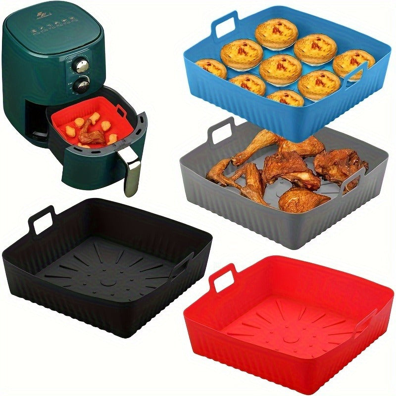 Bandeja de silicona para freidora de aire, antiadherente, apta para lavavajillas, resistente al calor