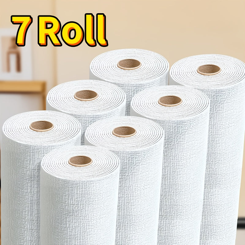 7 Rolls 3D Foam Wallpaper Stickers Self-Adhesive Waterproof Wall Panels for Living Room Bedroom Office