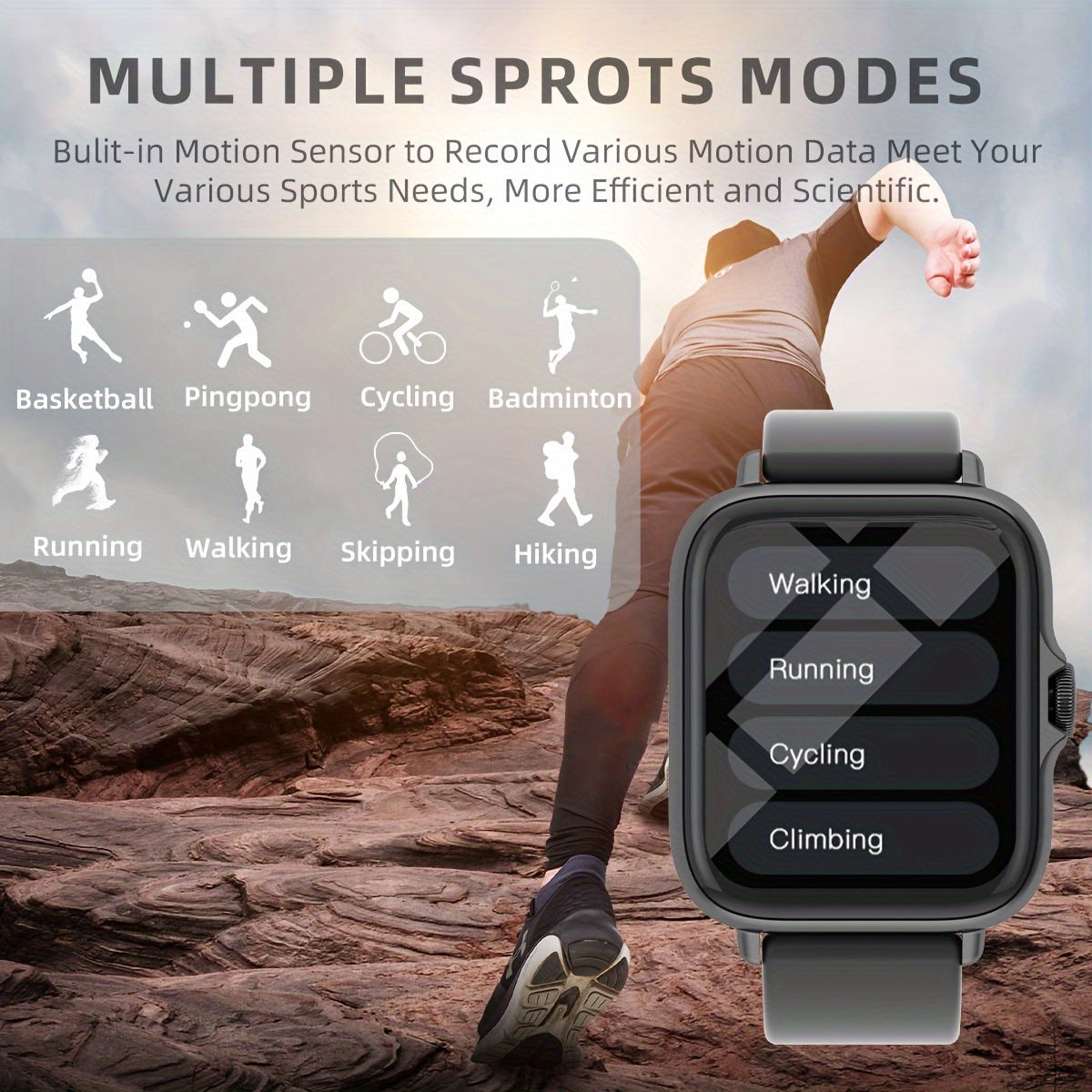 Women's Smartwatch with 4.65cm Touch Screen Fitness Tracker Pedometer for Android