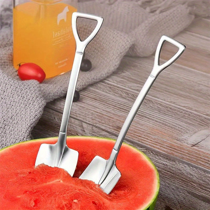 Set of 4 Stainless Steel Ice Cream Spoons for Camping and Kitchen