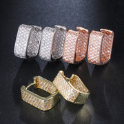 Synthetic Zirconia Stud Earrings for Women Copper Stainless Steel Non-Magnetic Casual Jewelry