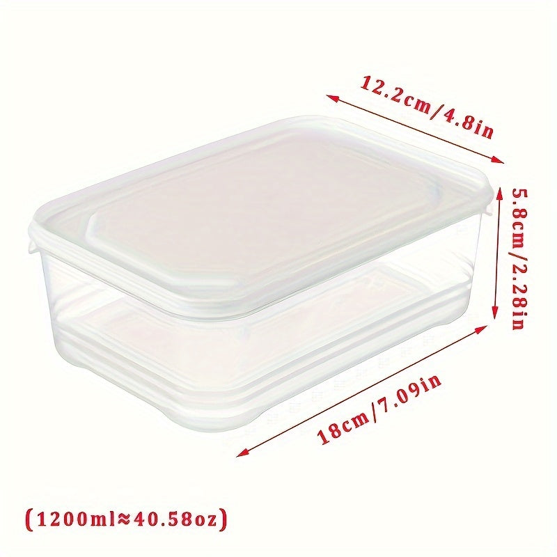 Set of 6 Food Storage Containers 1200ml Plastic Refrigerator Organizer for Fruits and Food