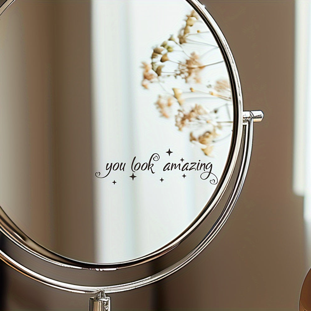 Mirror Decal for Vanity and Bathroom Mirrors 27.94x10.16cm Self-Confidence Boosting Adhesive