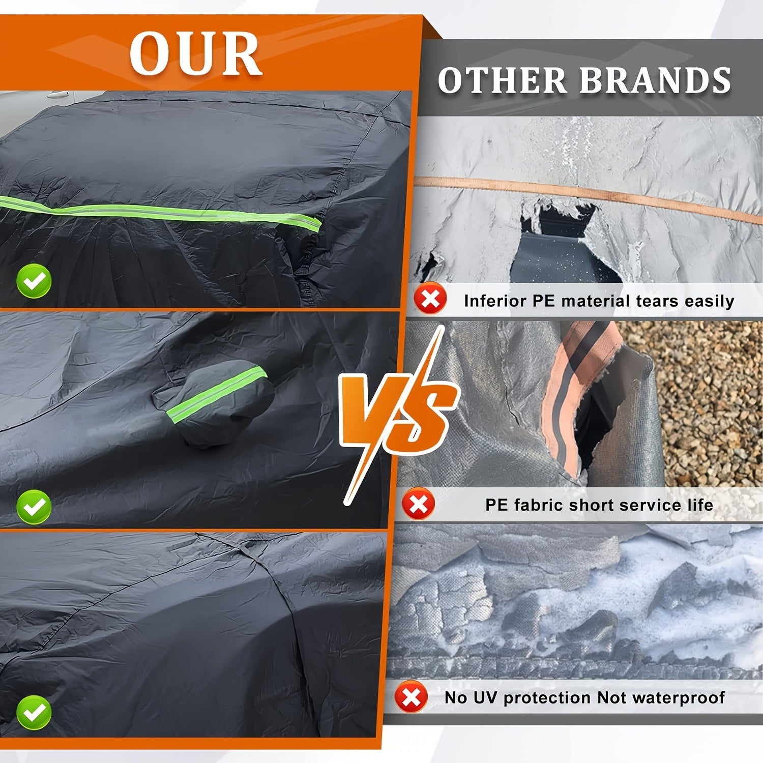 Full Car Cover for Pickup Truck Oxford Cloth Black Windproof Dust Snow Resistant