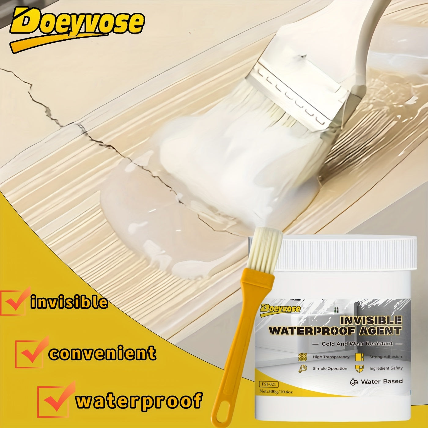 Invisible Waterproof Sealant for Surfaces Roof Floor Window Sink Shower RVs