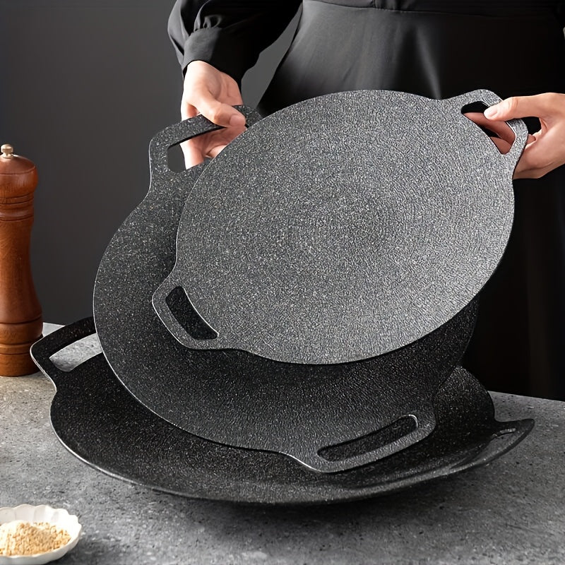 Cast Iron Grill Pan for BBQ Camping and Outdoor Cooking Non-Stick Durable