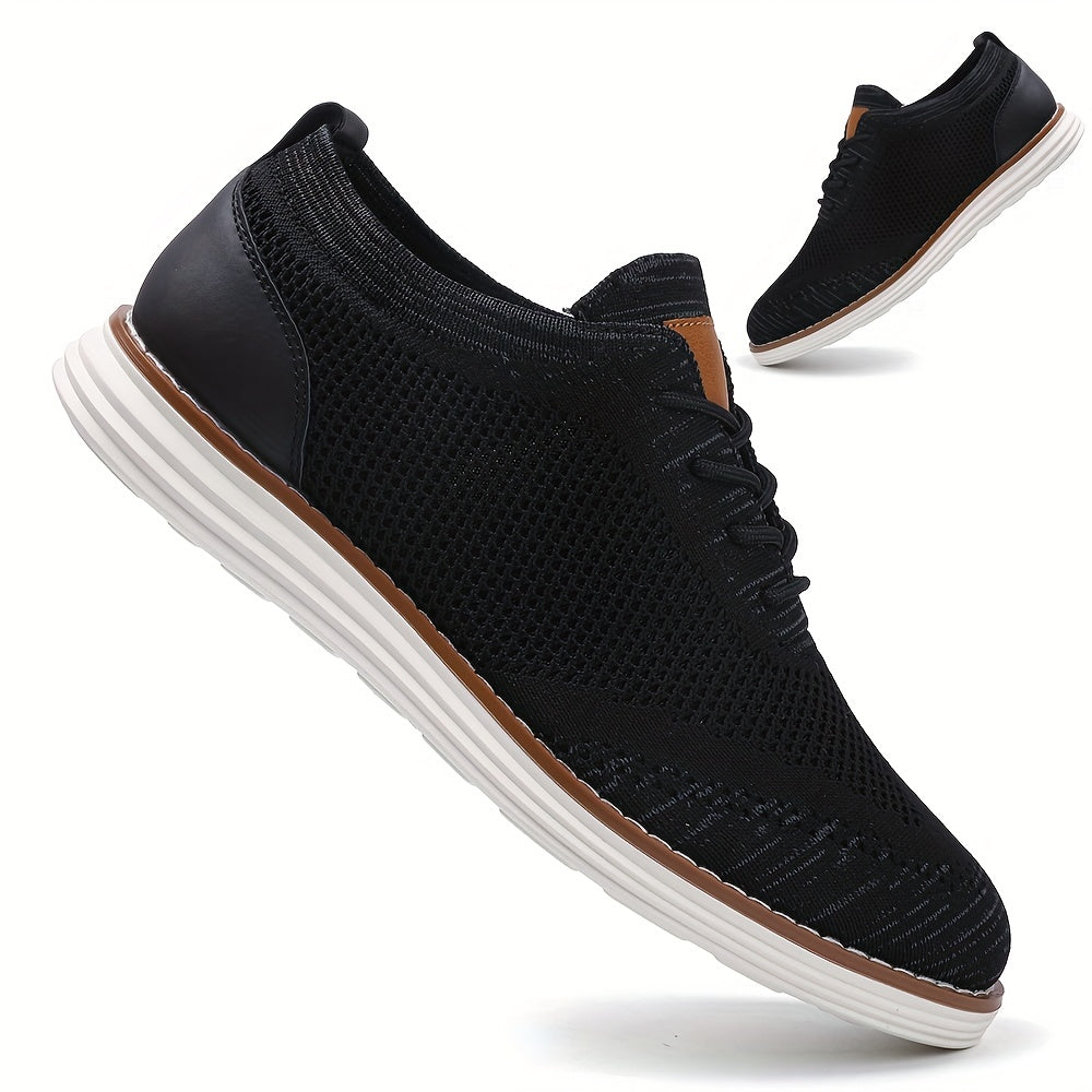 Zapatillas casuales de malla transpirable para hombres de tallas grandes con cordones para actividades al aire libre
