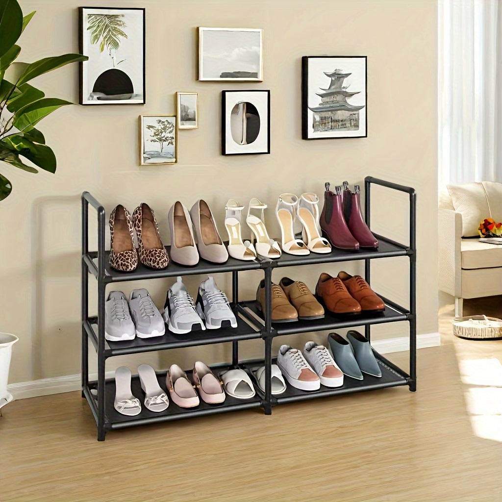 Estante para zapatos de metal, de 3 a 4 niveles, impermeable, resistente, ahorra espacio, organizador de almacenamiento