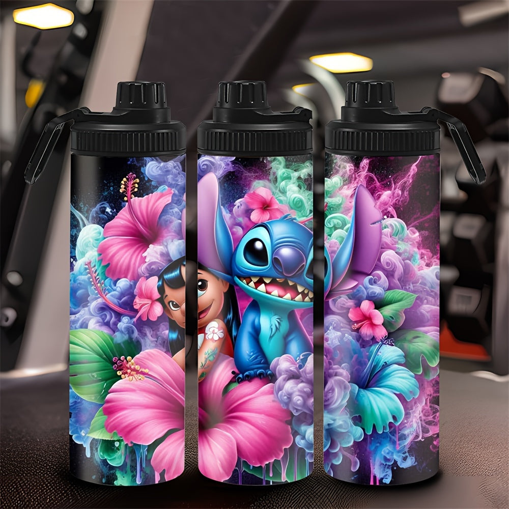 Бутылка для воды из нержавеющей стали 20oz с дизайном Stitch и Lilo, многоразовая, изолированная, герметичная для горячих и холодных напитков