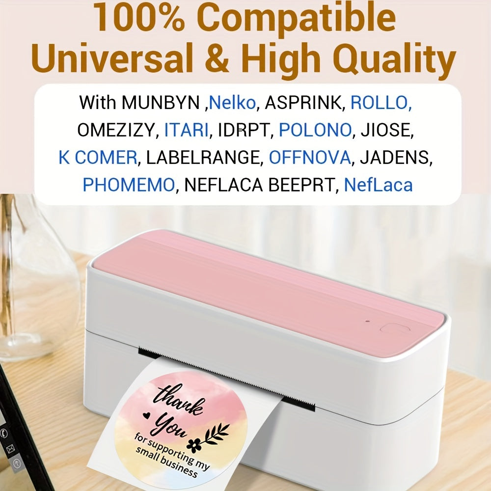 2-Inch Color Round Thermal Labels Adhesive for Logo, Price, Address Printing 750 Labels