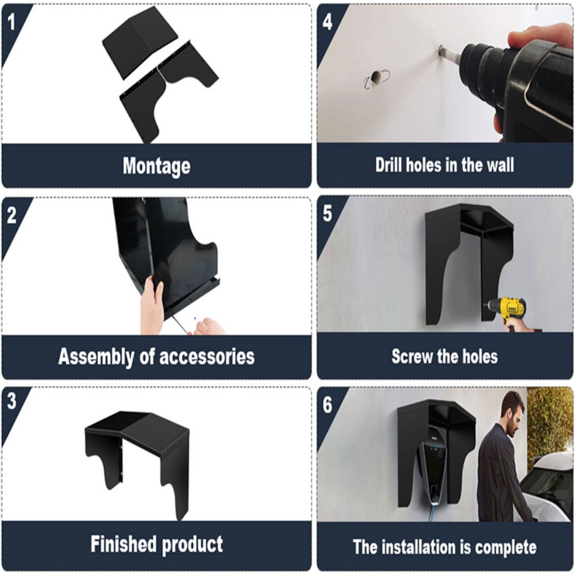 Weatherproof Wall-Mounted EV Charging Station Cover Stainless Steel Waterproof Dustproof