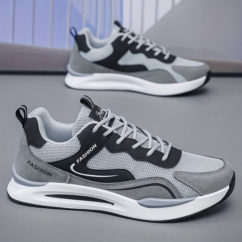 Men's Casual Sneakers Breathable Mesh Lace-Up Low Top Running Shoes
