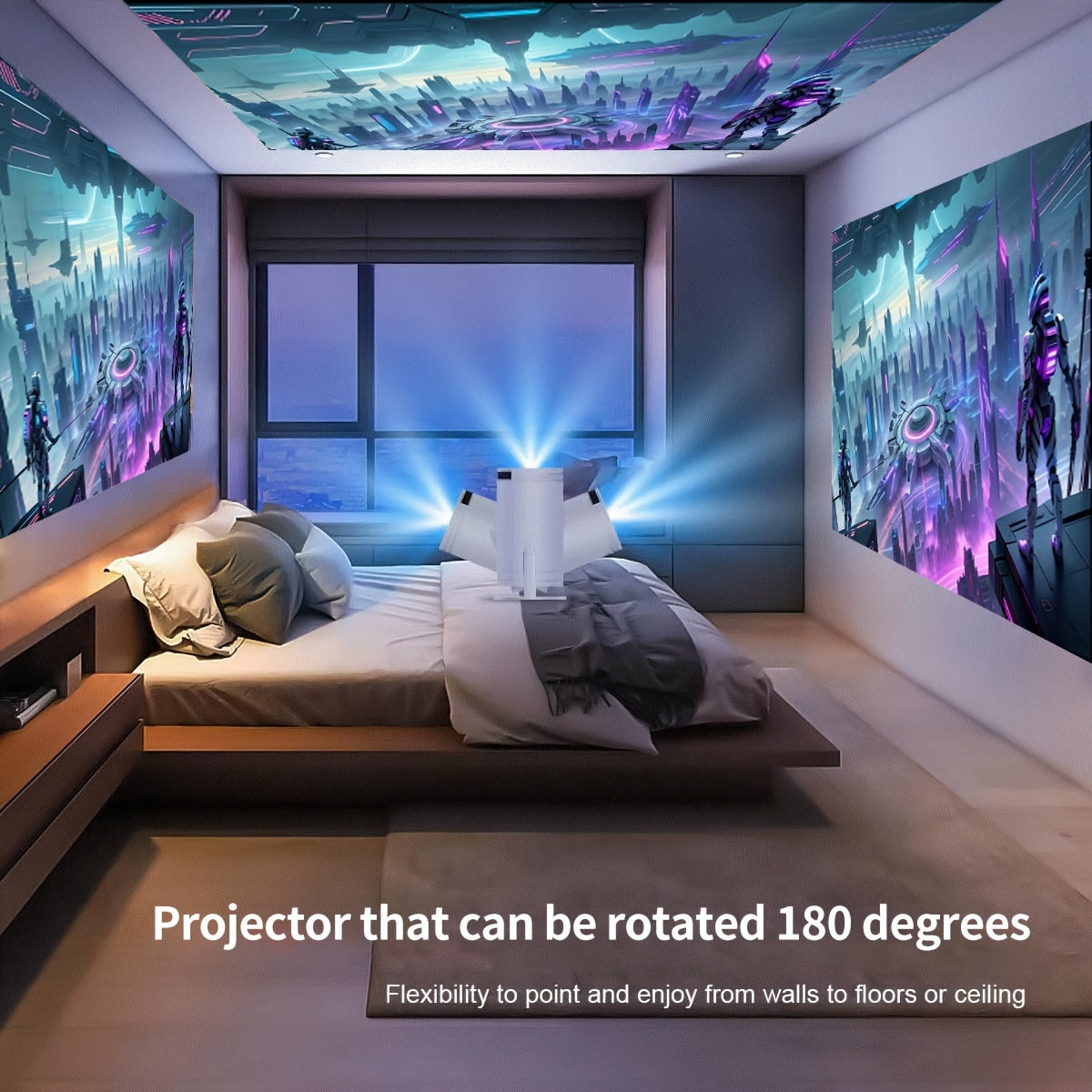 Mini Portable LED Projector for Home and Office 1080P Support