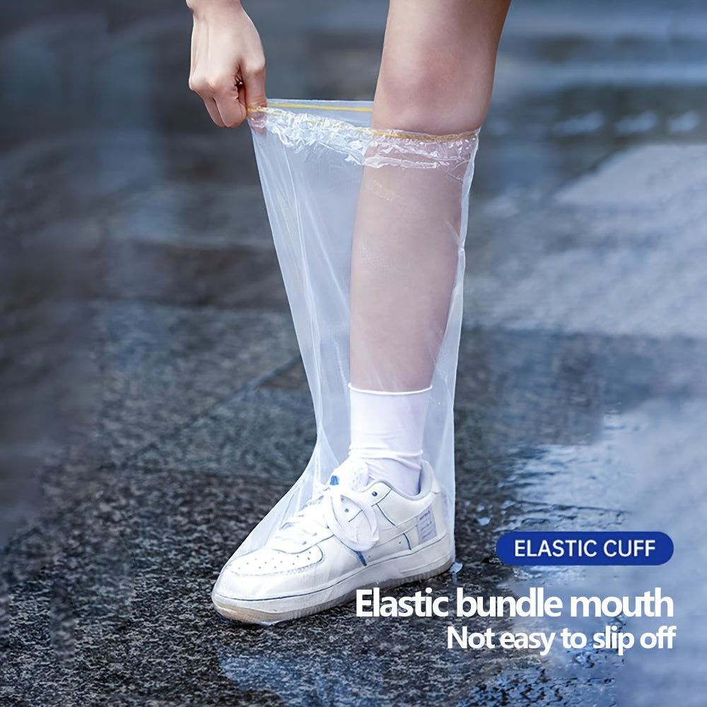4Pcs Disposable Rain Boot Covers Waterproof Slip-Resistant Shoe Protectors